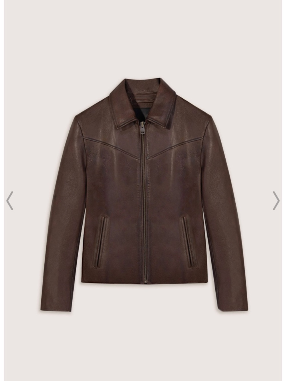 Boda Skins vintage Brown Leather Zip-Front Jacket - Picture 3 of 13